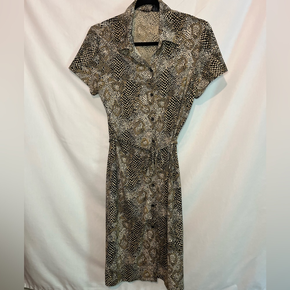 Vintage Y2k snake print button dress